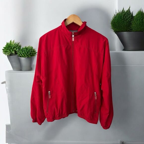 Koret Vibrant Red Jacket windbreaker size  medium full zip lightweight - Picture 1 of 10